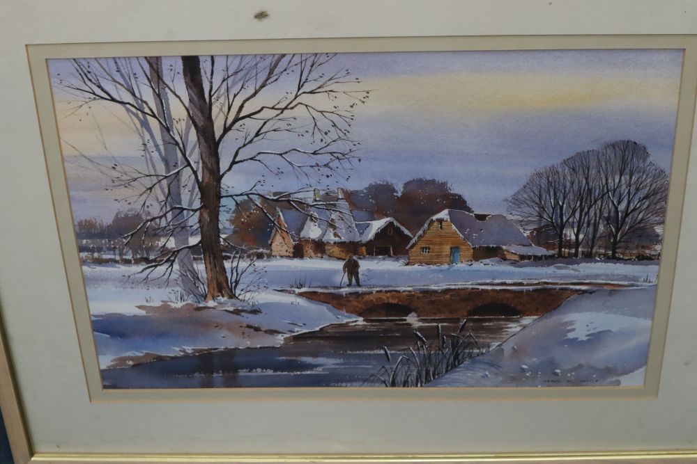 Isabel Castle, watercolour, Winters Cloak, signed, 34 x 50cm